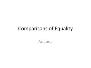 Comparisons of Equality