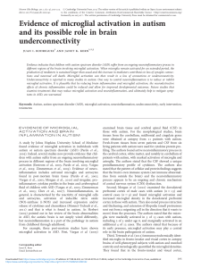 Microglial Activation in Autism & Underconnectivity