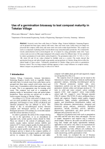 Use of germination bioassay to test compost maturity