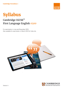 FLE English Syllabus (0500) 2019