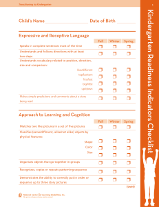 Kindergarten readiness checklist
