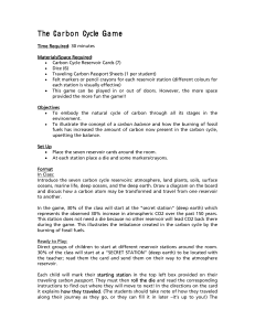 Carbon Cycle Game: An Educational Activity