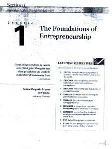 Chapter1 The foundations of Entrepreneurship