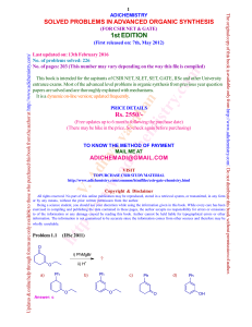 Advanced Organic Synthesis solved problems CSIR NET GATE SET IIT JAM Adichemistry