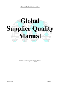 GM1927 Global Supplier Quality Manual