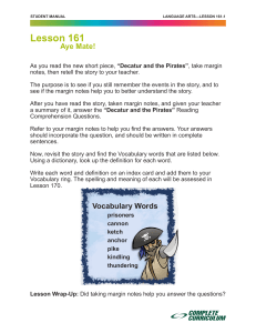 Decatur and The Pirates Reader, Lesson and Worksheet
