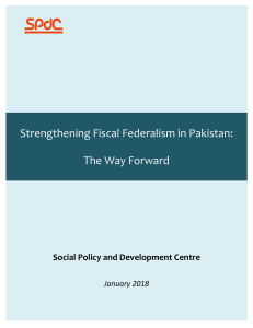 Fiscal Federalism in Pakistan