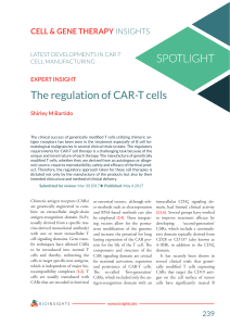 The Regulation of CAR-T cells