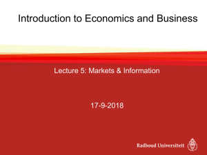 Lecture 5 Introduction to economics and Business IEB 1819 17-9-2018