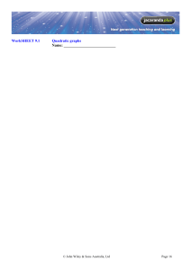 revision of chapter 9 quadratics