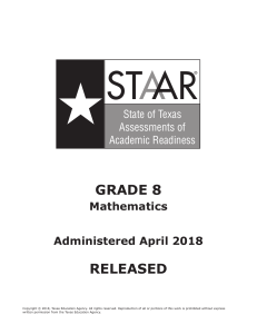 2018 STAAR Gr8 Math Test