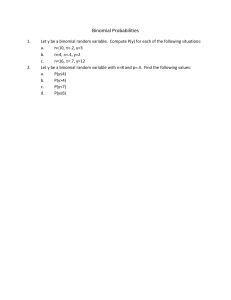 Binomial Probability Worksheet