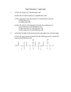 Amino Acids Worksheet: Structure, Isomers, Reactions, Peptides