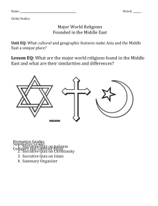 Major World Religions Founded in the Middle East
