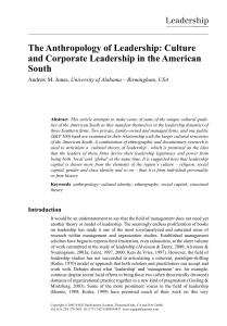  anthropology of leadership