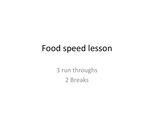 Year 10 Food speed lesson (2013)