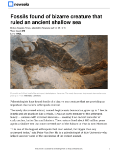 1170l arthropod-fossil-8039-article and quiz