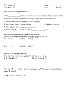 Algebra Chapter 4 Test