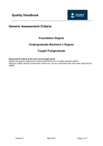 Generic Assessment Criteria v5