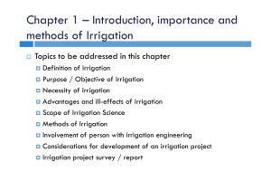 Chapter 01 Irrigation Definition and Methods