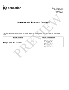 Molecular Formulas Assessment: Grades 9-12