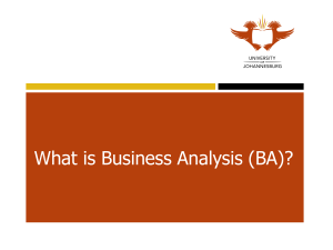 Learning Unit 1 Business analysis