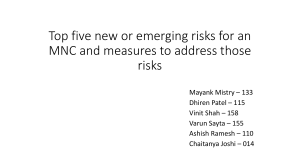 Top five new or emerging risks