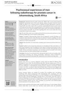 Psychosexual experiences of men following radiotherapy for prostate cancer in Johannesburg South Africa final