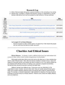Charities And Ethical Issues