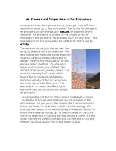 Air Pressure and Altitude