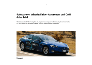 Software on Wheels  Driver Awareness and CANdrive Trial - Engineers Australia