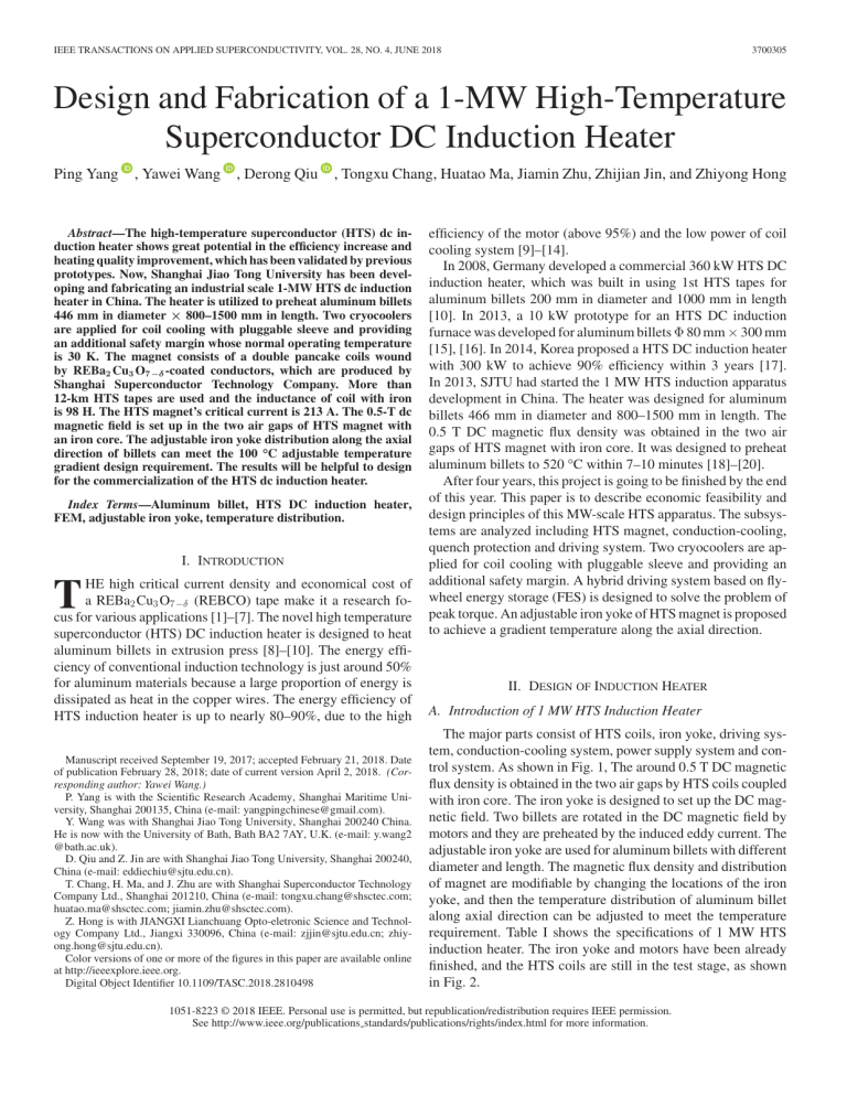 HTS DC Induction Heater Design & Fabrication