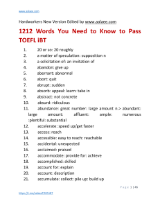 1212 Words You Need to Know to Pass TOEFL iBT