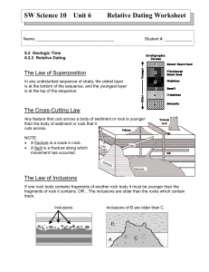 Relative Dating Worksheet: Geology Time Scale