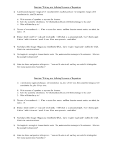 8-7-18 & 8-8 Linear Word Problems