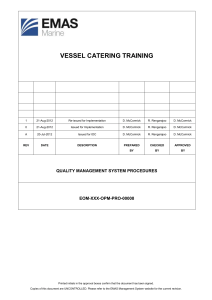 Vessel Catering Training