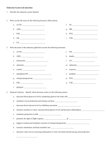 Endocrine System Lab Questions