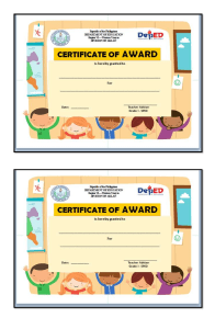 certificate of award