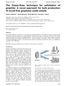 The freeze-thaw technique for exfoliation of graphite: A novel approach for bulk production of scroll-free graphene oxide sheets