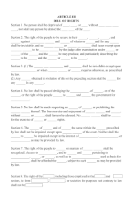 BILL OF RIGHTS FILL OUT THE BLANKS