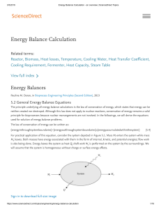 Energy Balance Calculation - an overview   ScienceDirect Topics