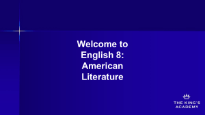 English 8  American Literature (BTSN)