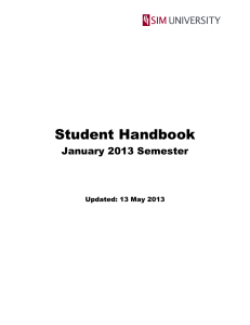 UniSIM Student Handbook 13 May 2013