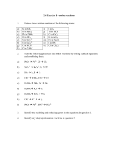 2.4 exercise 1 - redox reactions