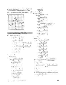 Calculus Review Solutions