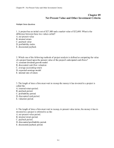 NPV & Investment Criteria: Exam Questions