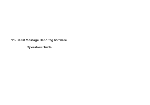 Inmasat-C - TT-10202 Message handling Software for CAPSAS system - operators guide