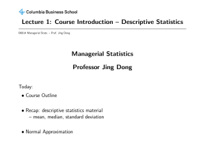 Managerial Statistics - Introduction