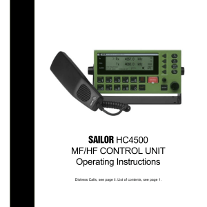 MF HF - Sailor HC4500 - Operating Instructions