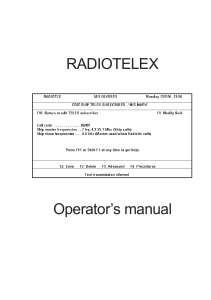 RADIOTELEX - Operating instructions